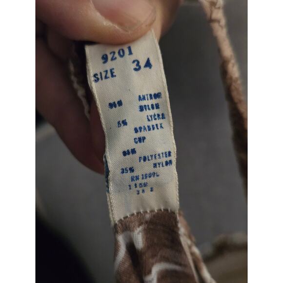 Vintage 1960's Olga Sleeping Pretty Full Length Fawn Print Nightgown, Sz 34, NWT - Picture 10 of 10